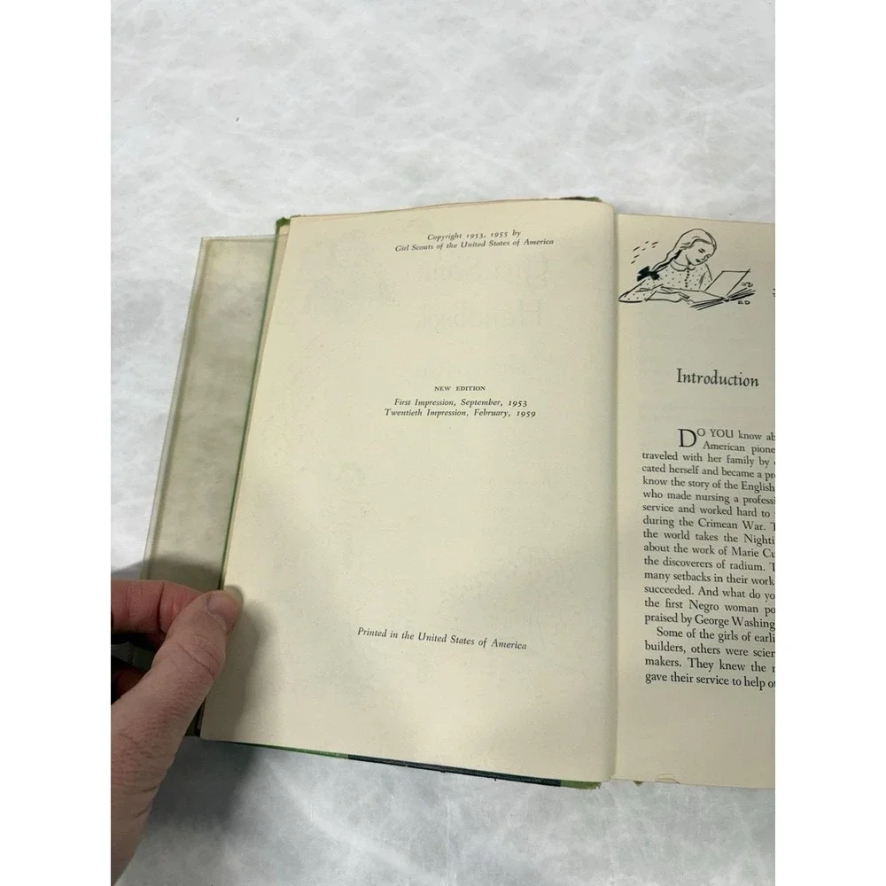 Vintage 1959 Girl Scout Handbook 20th Impression Hardback Worn Cover Notes‎